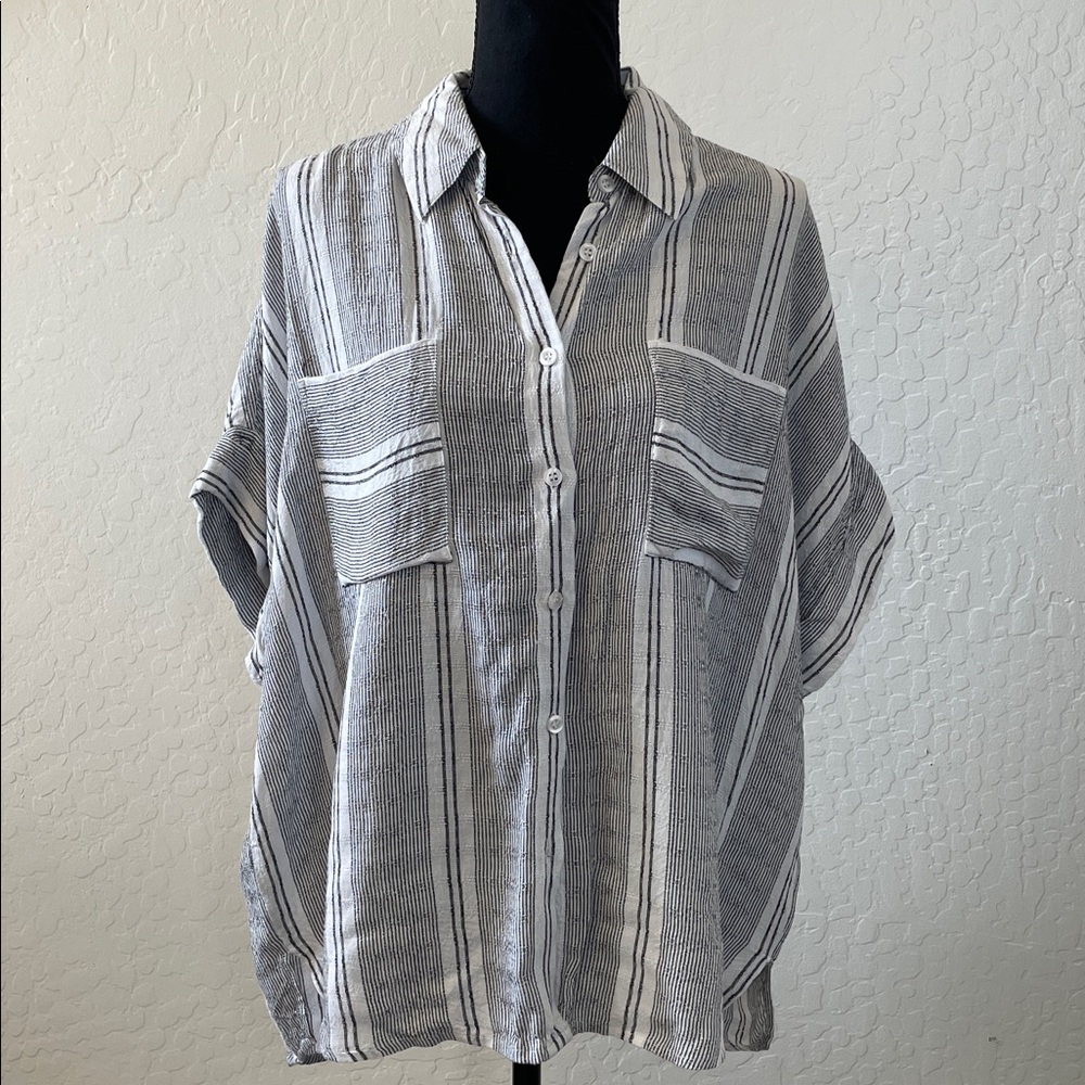 Lulu's Black and White Striped Shirt